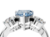 Platinum Three-Stone Fancy Blue Heart Cut Diamond Channel Set Engagement Ring with Prong Setting_22
