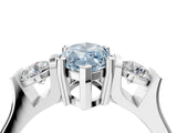 Platinum Three-Stone Fancy Blue Marquise Cut Cut Classic Band Prong Setting Ring_16