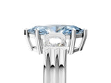 Platinum Three-Stone Fancy Blue Marquise Cut Cut Classic Band Prong Setting Ring_17