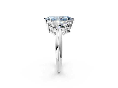 Platinum Three-Stone Fancy Blue Marquise Cut Cut Diamond Engagement Ring with Prong Setting on a White Gold Band_74