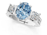 Platinum Three-Stone Fancy Blue Oval Cut Cut Classic Band Prong Setting Ring_7