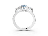 Platinum Three-Stone Fancy Blue Oval Cut Cut Classic Band Prong Setting Ring_9