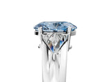 Platinum Three-Stone Fancy Blue Oval Cut Cut Diamond Ring with Trillion Side Stones on a Split Shank Band_41