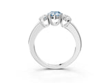 Platinum Three-Stone Fancy Blue Pear Cut Cut Diamond Ring with Channel Set Band and Four-Prong Setting_22