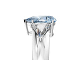 Platinum Three-Stone Fancy Blue Pear Cut Cut Diamond Ring with Trillion Side Stones on a Split Shank Band_17