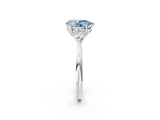 Platinum Three-Stone Fancy Blue Pear Cut Diamond Ring with Pear  Side Stones in Four-Prong Setting_14