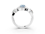 Platinum Three-Stone Fancy Blue Pear Cut Diamond Wave Pave Band with Prong Setting_33