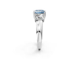 Platinum Three-Stone Fancy Blue Princess Cut Cut Diamond Ring with Channel Set Band and Four-Prong Setting_32
