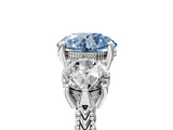 Platinum Three-Stone Fancy Blue Round Cut Cut Milgrain Band Prong Setting Ring_11