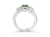 Platinum Three-Stone Fancy Green Asscher Cut Cut Diamond Ring with Channel Set Band and Four-Prong Setting_33