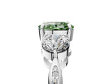 Platinum Three-Stone Fancy Green Cushion Cut Diamond Channel Set Engagement Ring with Prong Setting_30