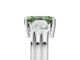 Platinum Three-Stone Fancy Green Emerald Cut Cut Classic Band Prong Setting Ring_11