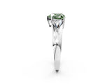Platinum Three-Stone Fancy Green Heart Cut Cut Diamond Ring with Trillion Side Stones on a Split Shank Band_74