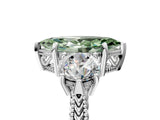 Platinum Three-Stone Fancy Green Marquise Cut Cut Milgrain Band Prong Setting Ring_11