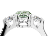 Platinum Three-Stone Fancy Green Oval Cut Cut Classic Band Prong Setting Ring_10