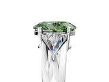 Platinum Three-Stone Fancy Green Oval Cut Cut Diamond Ring with Trillion Side Stones on a Split Shank Band_41