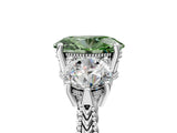 Platinum Three-Stone Fancy Green Oval Cut Cut Milgrain Band Prong Setting Ring_11