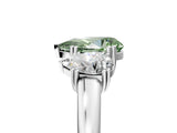Platinum Three-Stone Fancy Green Pear Cut Cut Diamond Ring with Channel Set Band and Four-Prong Setting_35
