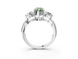 Platinum Three-Stone Fancy Green Pear Cut Diamond Channel Set Engagement Ring with Prong Setting_23
