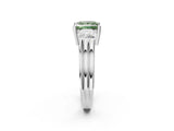 Platinum Three-Stone Fancy Green Princess Cut Cut Classic Band Prong Setting Ring_14