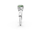 Platinum Three-Stone Fancy Green Princess Cut Cut Diamond Ring with Channel Set Band and Four-Prong Setting_26