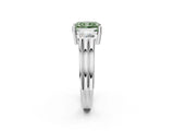 Platinum Three-Stone Fancy Green Radiant Cut Cut Classic Band Prong Setting Ring_14