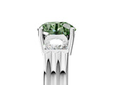 Platinum Three-Stone Fancy Green Round Cut Cut Classic Band Prong Setting Ring_11