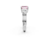 Platinum Three-Stone Fancy Pink Asscher Cut Cut Classic Band Prong Setting Ring_14