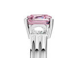 Platinum Three-Stone Fancy Pink Asscher Cut Cut Classic Band Prong Setting Ring_17