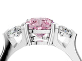 Platinum Three-Stone Fancy Pink Cushion Cut Cut Classic Band Prong Setting Ring_16