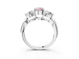Platinum Three-Stone Fancy Pink Cushion Cut Diamond Channel Set Engagement Ring with Prong Setting_27