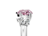 Platinum Three-Stone Fancy Pink Heart Cut Cut Diamond Ring with Channel Set Band and Four-Prong Setting_30