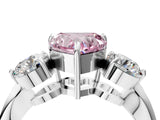 Platinum Three-Stone Fancy Pink Heart Cut Diamond Channel Set Engagement Ring with Prong Setting_23