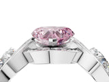 Platinum Three-Stone Fancy Pink Heart Cut Diamond Wave Pave Band with Prong Setting_64