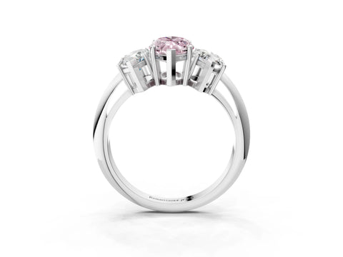 Platinum Three-Stone Fancy Pink Marquise Cut Cut Diamond Engagement Ring with Prong Setting on a White Gold Band_45