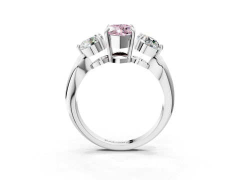 Platinum Three-Stone Fancy Pink Marquise Cut Diamond Channel Set Engagement Ring with Prong Setting_27