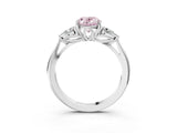 Platinum Three-Stone Fancy Pink Oval Cut Diamond Ring with Pear  Side Stones in Four-Prong Setting_15