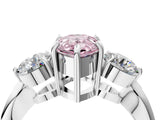 Platinum Three-Stone Fancy Pink Pear Cut Diamond Channel Set Engagement Ring with Prong Setting_29