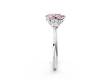 Platinum Three-Stone Fancy Pink Pear Cut Diamond Ring with Pear  Side Stones in Four-Prong Setting_14