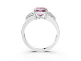 Platinum Three-Stone Fancy Pink Princess Cut Cut Diamond Ring with Trillion Side Stones on a Split Shank Band_33
