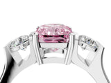Platinum Three-Stone Fancy Pink Radiant Cut Cut Classic Band Prong Setting Ring_10