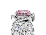 Platinum Three-Stone Fancy Pink Radiant Cut Diamond Wave Pave Band with Prong Setting_41