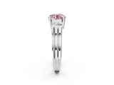 Platinum Three-Stone Fancy Pink Round Cut Cut Classic Band Prong Setting Ring_8