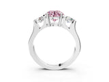 Platinum Three-Stone Fancy Pink Round Cut Cut Classic Band Prong Setting Ring_9