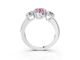 Platinum Three-Stone Fancy Pink Round Cut Cut Diamond Ring with Channel Set Band and Four-Prong Setting_33