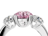 Platinum Three-Stone Fancy Pink Round Cut Cut Diamond Ring with Channel Set Band and Four-Prong Setting_34
