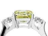 Platinum Three-Stone Fancy Yellow Asscher Cut Cut Classic Band Prong Setting Ring_16