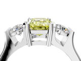 Platinum Three-Stone Fancy Yellow Emerald Cut Cut Classic Band Prong Setting Ring_10