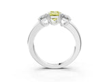 Platinum Three-Stone Fancy Yellow Emerald Cut Cut Diamond Ring with Channel Set Band and Four-Prong Setting_27
