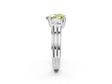 Platinum Three-Stone Fancy Yellow Heart Cut Cut Classic Band Prong Setting Ring_14